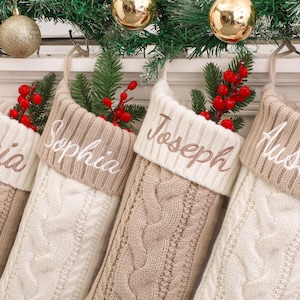 Personalized Christmas Stockings 2025,Custom Family Stockings with Name,Embroidered Stockings,Christmas Gifts,Knitted Stocking,Holiday Decor