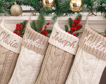 Personalized Christmas Stockings 2026,Custom Family Stockings with Name,Embroidered Stockings,Christmas Gifts,Knitted Stocking,Holiday Decor