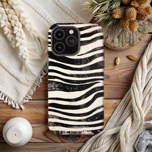 Vintage Zebra Print Phone Case - Retro Animal Striped Design for iPhone and Android - Unique, Stylish Protective Cover for Trendy Users