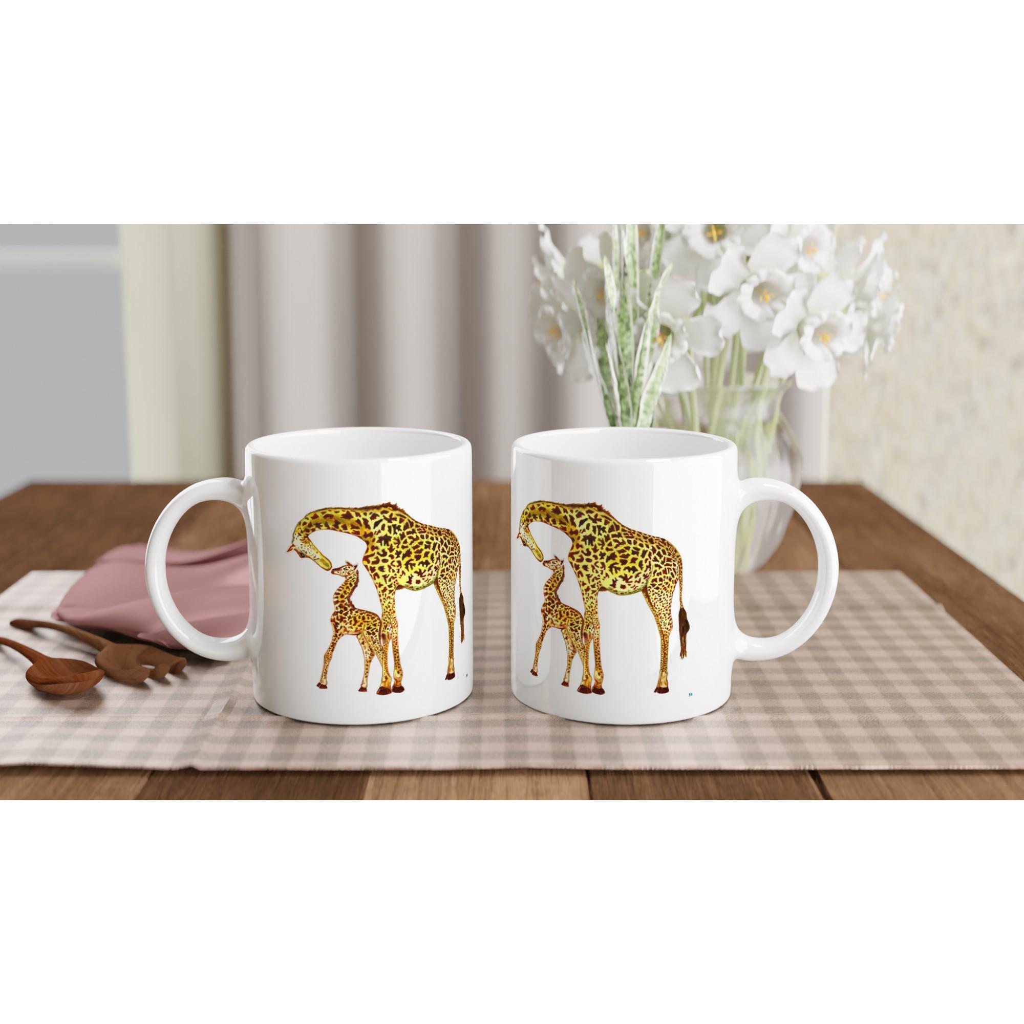 Mug Blanc - Famille Girafe - Motif Animaux Africains