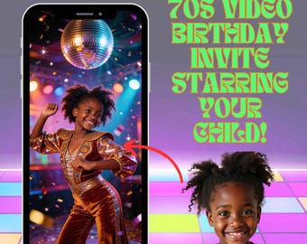 70s Disco Birthday Video Invitation | Groovy AI Animated Invite (Digital Download)