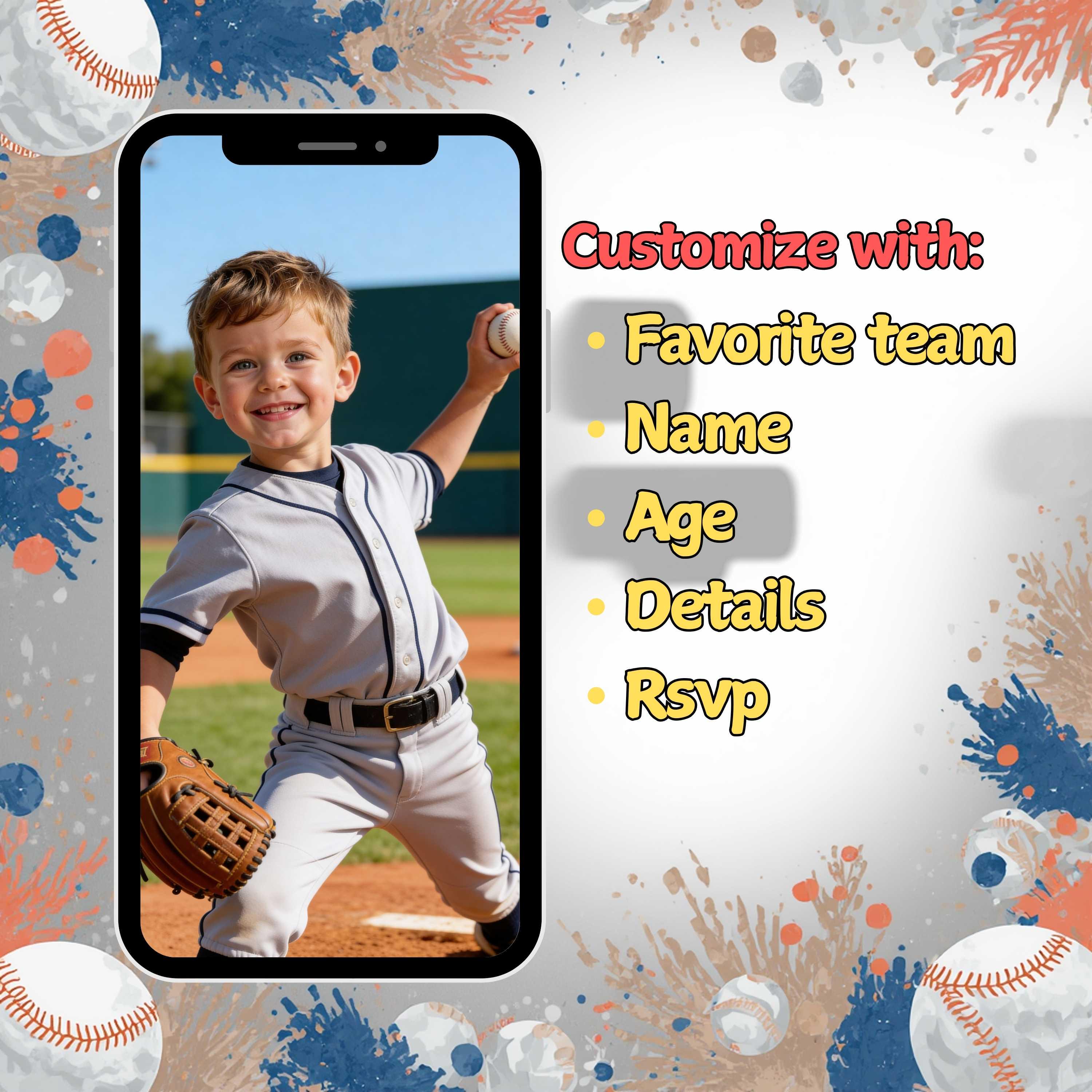 Birthday Video Invitation Baseball, AI Animated Sports Invite (digital ...