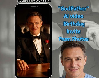 Godfather Birthday Invite Video, Mafia Theme Party Invite, Personalized Mens Birthday, Cinematic Digital Invitation