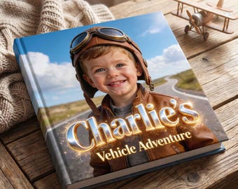 Personalized Truck and Car Book for Toddlers, Custom Photo Story with Child's Name, Birthday Gift for Boys, Hardcover & Digital