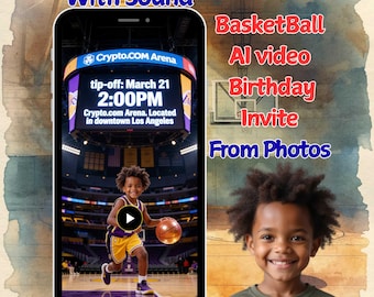 Basketball Birthday Video Invitation, AI Animated sports Invite (Digital Video)