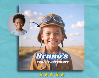 Personalized Vehicle Book for Kids: AI Photos, Birthday Gift