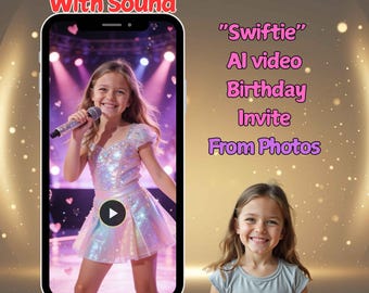 Taylor Swift Birthday Invite Video | Swiftie Party Invite Girl | Birthday Pop Star Invitation