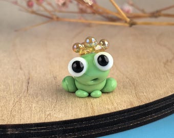 Tiny glass animals miniature frog prince for toad lover gifts