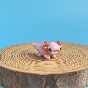 Glass axolotl figurine Tiny axolotl gifts miniature axolotl decor Blown glass art axolotl ornaments Axolotl Aquarium decor Tank Fish