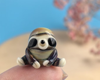 Glass sloth figurine Miniature animals for aquarium or terrarium decoration