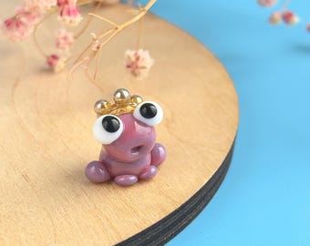 FROG GIFTS Miniature animals Frog figurine miniature Frog Glass frog sculpture Green frog Aquarium decoration Fish tank decor Prince
