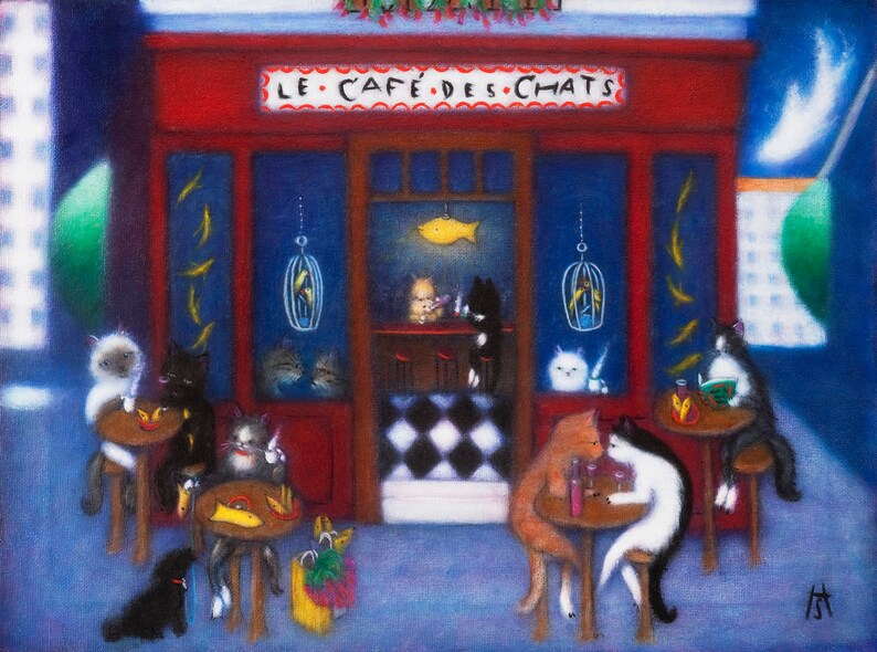 Le Cafe des Chats 2x3 Cat Refrigerator Magnet image 3