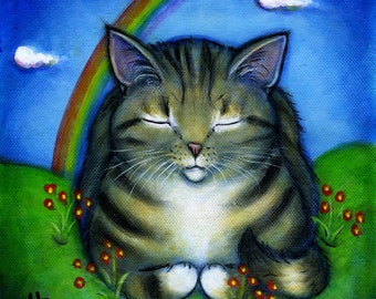 Tabby Cat at Rainbow Bridge.  8 x 10 print