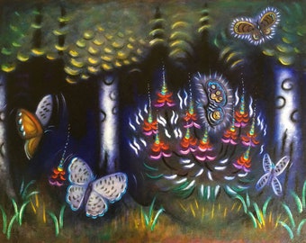 Butterfly Forest.  Original Heidi Shaulis oil painting