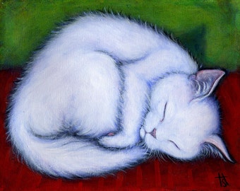 Little White Cat.  8 x 10 print