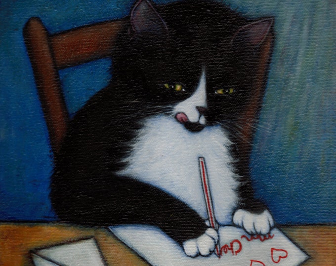 Featured listing image: Tuxedo Cat cards. Mon Cheri. Set of 5