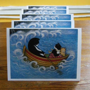 Tuxedo Cat Cards. The Rescue. Set of 5 image 2