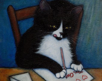 Mon Cheri.  8 x 10 Charlie tuxedo cat print