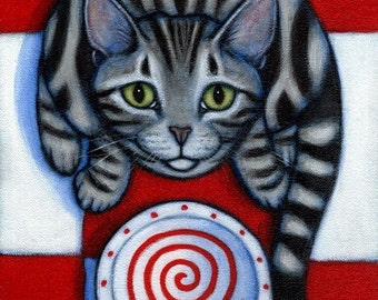 Hungry Silver Tabby.  8 x 10 print