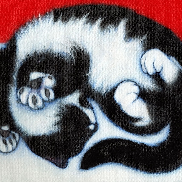 Esmoquin Cat impresión de arte.  Charlie Paws. 8x10