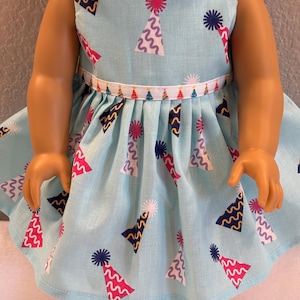 18&quot; Doll Clothes, Fits Like 18&quot; American Girl Doll Clothes, Birthday party hats, doll dress, Am girl, ag doll, READY To Ship, party dress