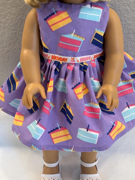 18" Doll Clothes, Fits Like 18" American Girl Doll Clothes, Birthday cake, doll dress, Am girl, ag doll, READY To Ship, party dress, fancy
