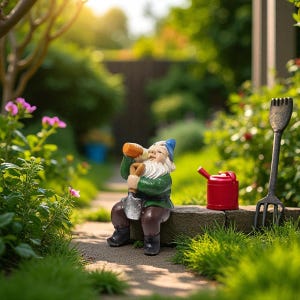 Set of 4 Garden Gnome Figurines, Cute Mini Drinking and Rope Gnomes, Outdoor Yard Decor, Patio Ornaments, Funny Miniature Garden Accessories
