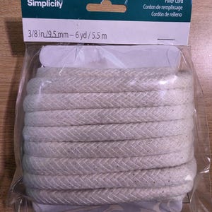 Simplicity Natural Piping Filler Cord 3/8 in (9.5 mm) x 6 yd (5.5 m)