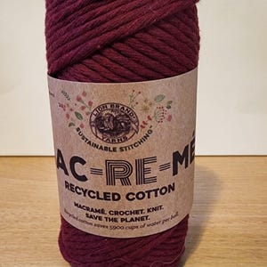Red Velvet - Macrame Crochet Knit Yarn - Lion Brand (9mm, 77 Yards)