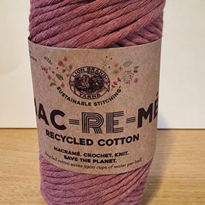 Cinnabar Pink - Macrame Crochet Knit Yarn - Lion Brand (9mm, 77 Yards)