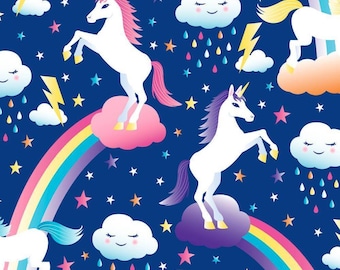 Unicorn - David Textiles Heavenly Plush Fleece Fabric (1.5 Yard, Pre-Cut)
