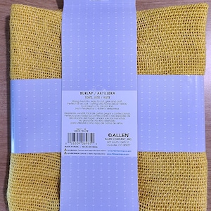 Lemon Yellow Jute Burlap Wide Weave Fabric - Allen Company - 46 In X 1 Yd image 2