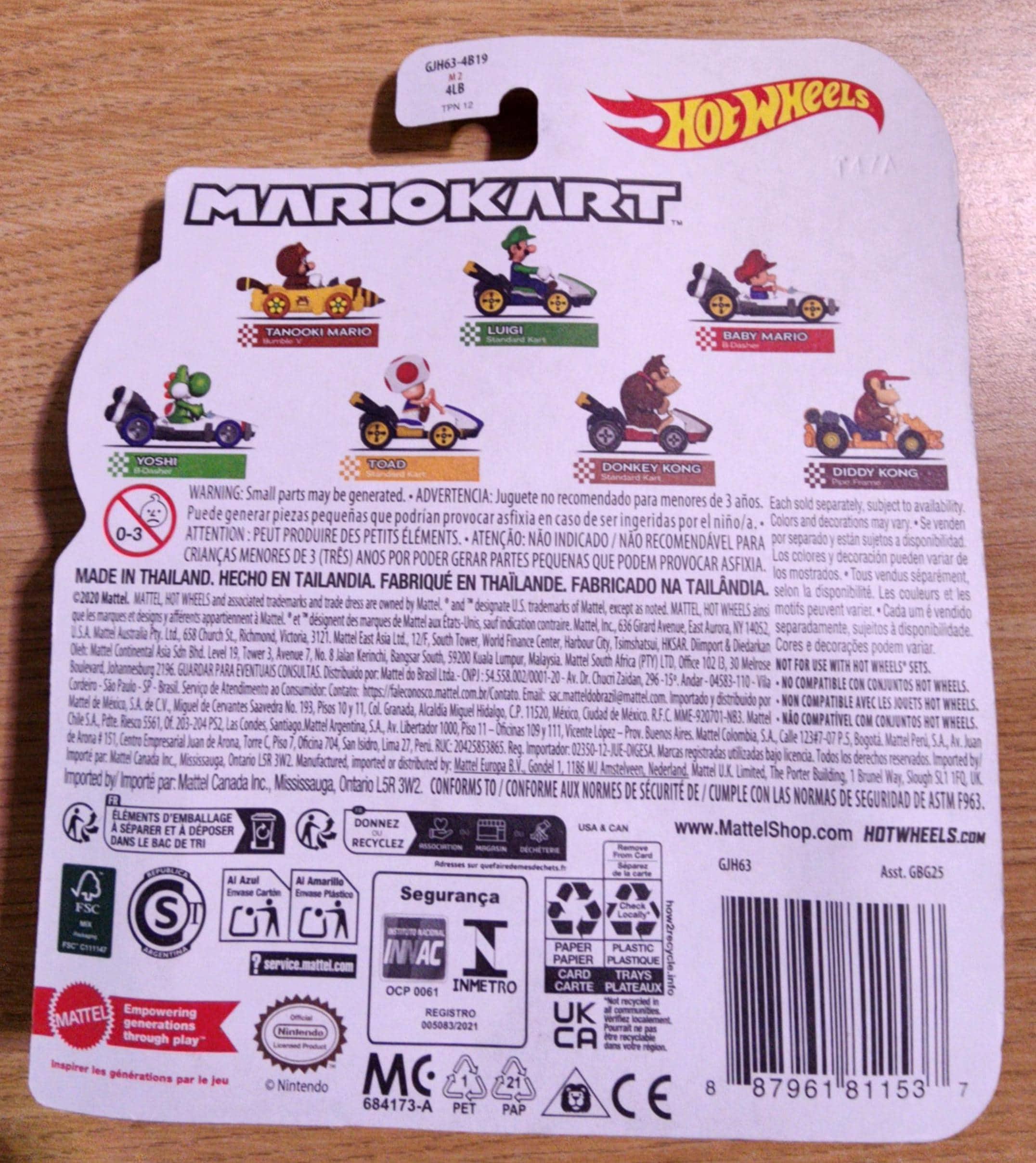 Hot Wheels Mario Kart – Mini-Véhicule Toad Sneeker 1:64 – Jouet Inspiré Du Jeu Vidéo – Compatible Pistes Hot Wheels