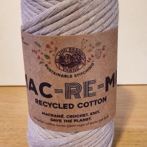 Mineral - Macrame Crochet Knit Yarn - Lion Brand (9mm, 77 Yards)