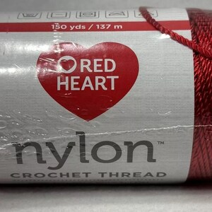 Red Heart RED Nylon Crochet Thread - Size 18 - 150 Yards (137 M) - 100% ...