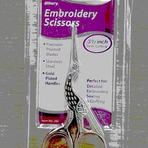 Embroidery Scissors, Allary 3-1/2 inch precision point stainless steel