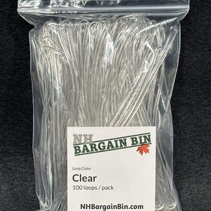 Clear 6" flexible plastic luggage tag loops (100 per bag)