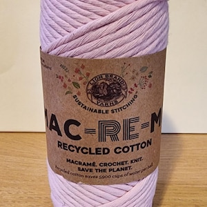 Sweet Pink - Macrame Crochet Knit Yarn - Lion Brand (9mm, 77 Yards)