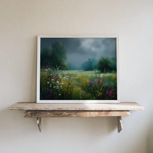 Tranquil Meadow Bliss - A Serene Wildflower Landscape Print for Spring Decor Botanical Art Lovers, Home Decor (Digital Download)