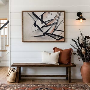 Abstrakt väggkonst – Dämpade toner, tryck i 50-talsstil (digital nedladdning)