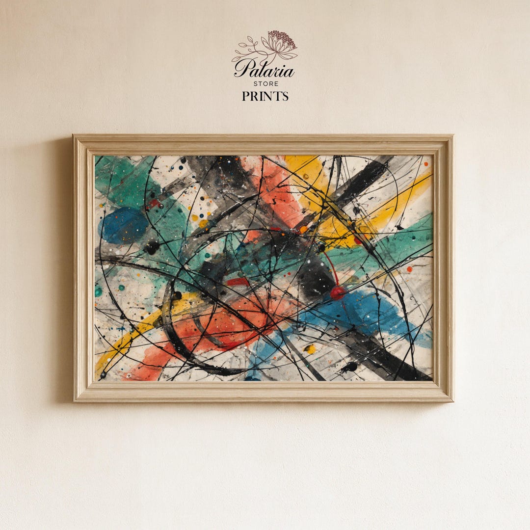 Abstract Expressionism Wall Art: Energetic Splashes Bold Lines Home ...