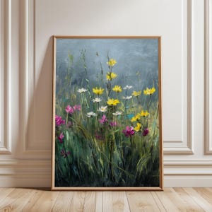Wildflower Meadow Wall Art, Serene Nature Scene, Colorful Blooms (Digital Download)