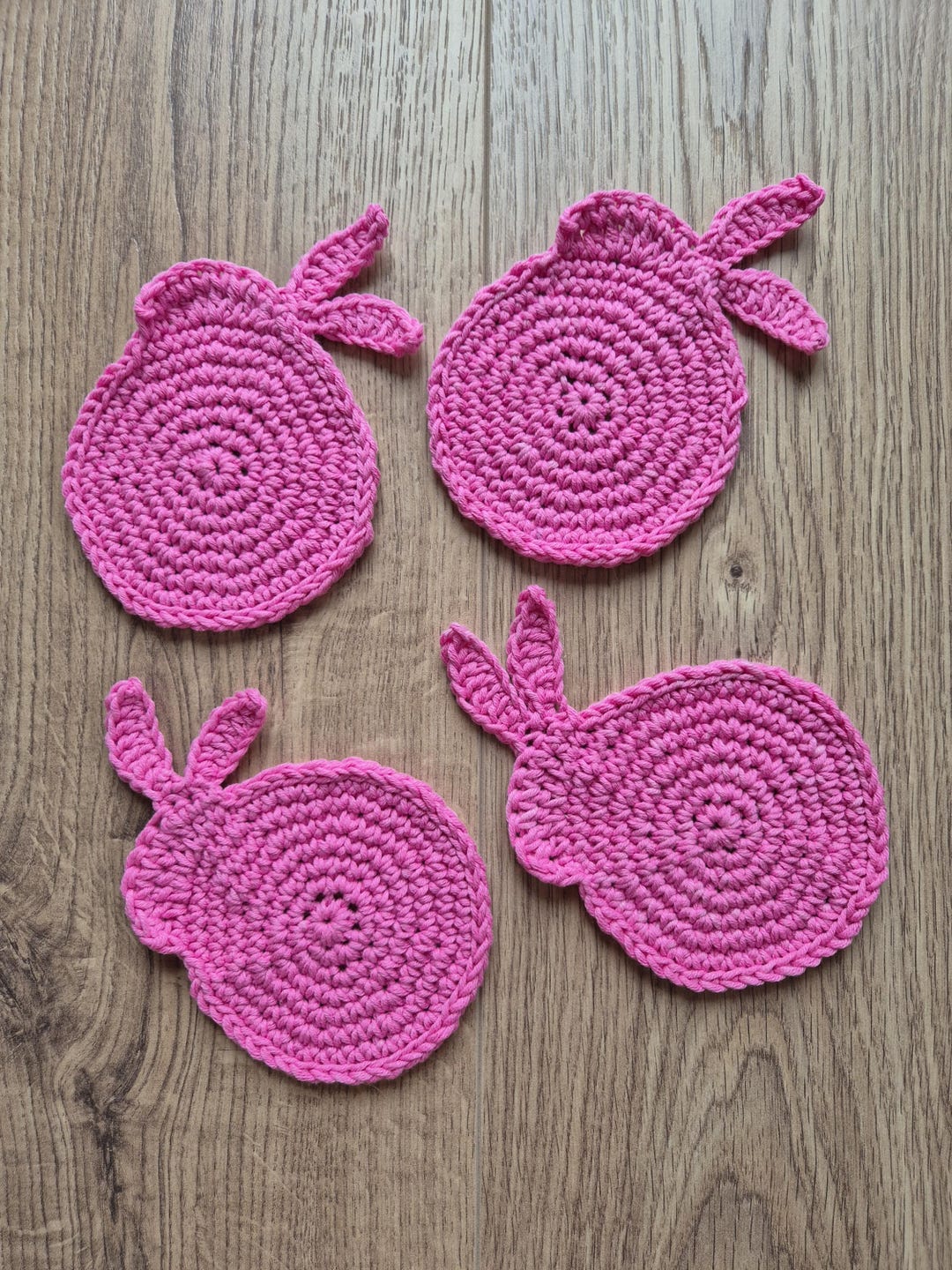 Crochet Bunny Coasters Set: Handmade Easter Spring Decor - Etsy
