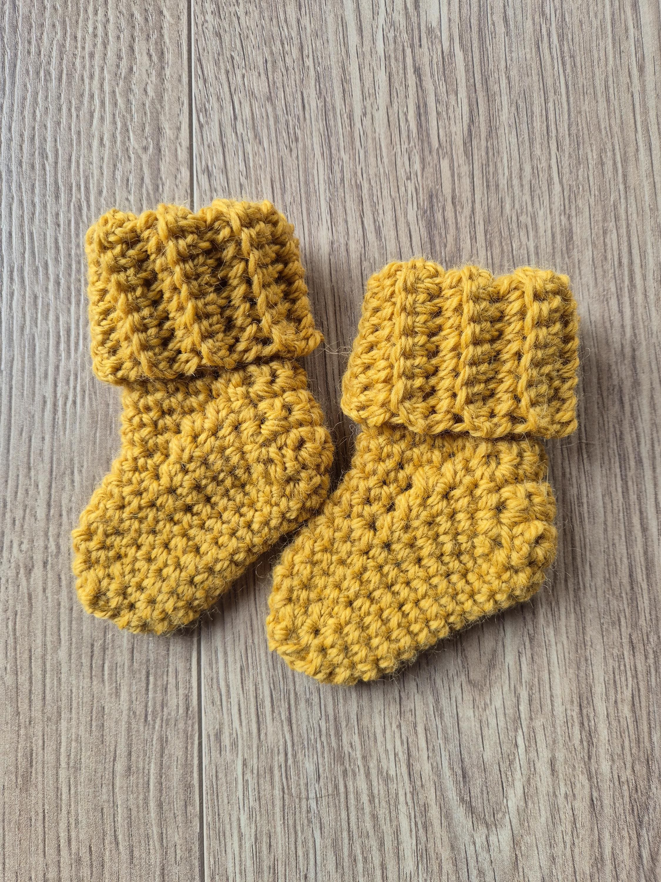 Handcrafted Merino Alpaca Baby Socks: Crochet Newborn Booties