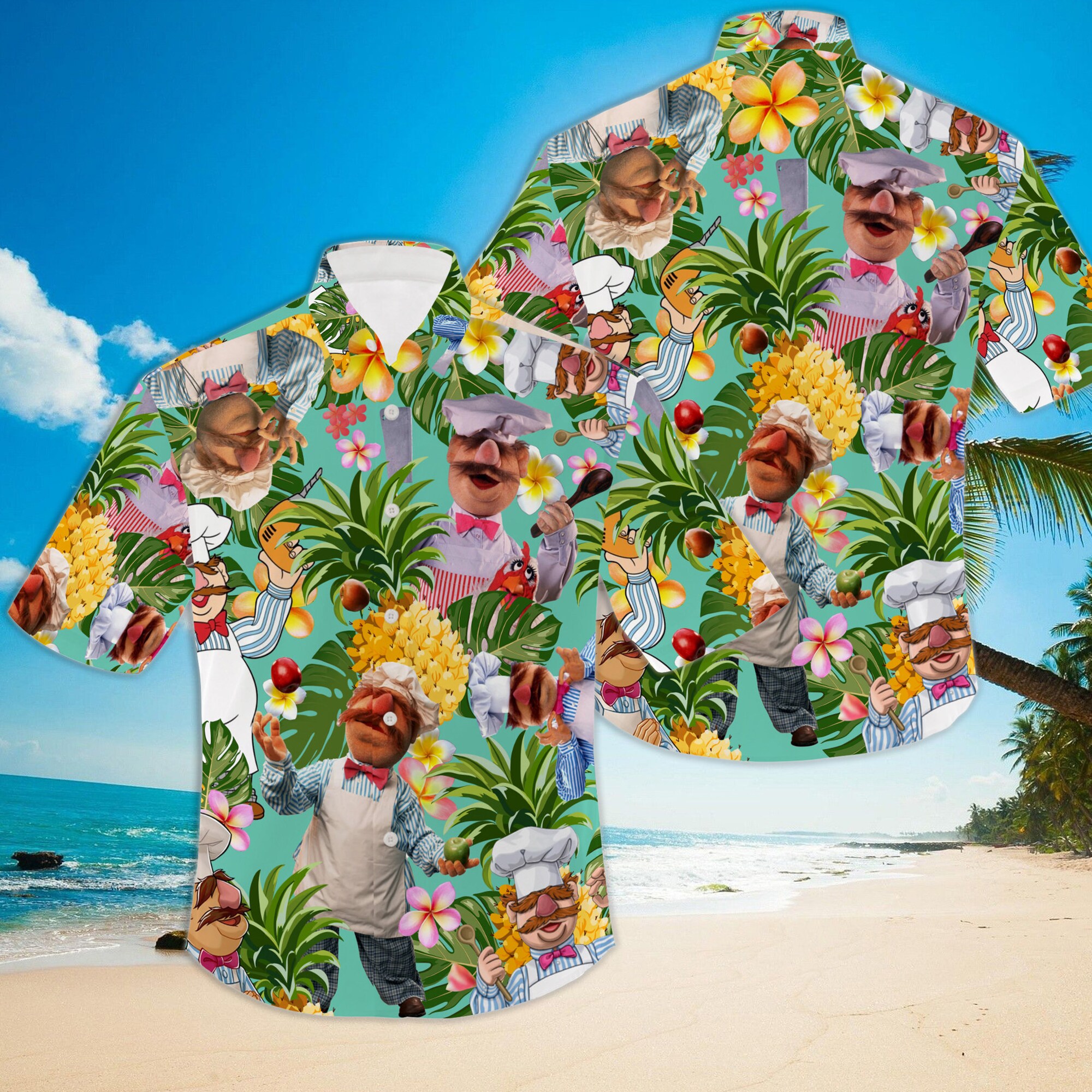 The Muppet The Swedish Chef Ananas Tropisches Hawaiian Shirt The Muppet The Swedish Chef Ananas Tropisches Hawaiian Shirt