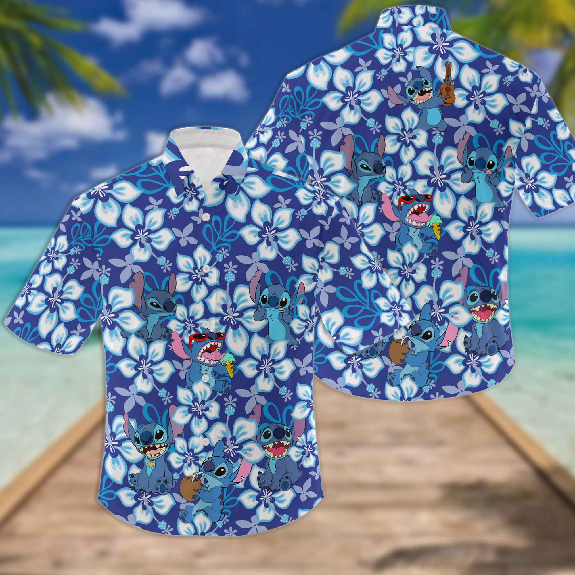 Stitch Beach Hawaiian Shirt Stitch Beach Hawaiian Shirt