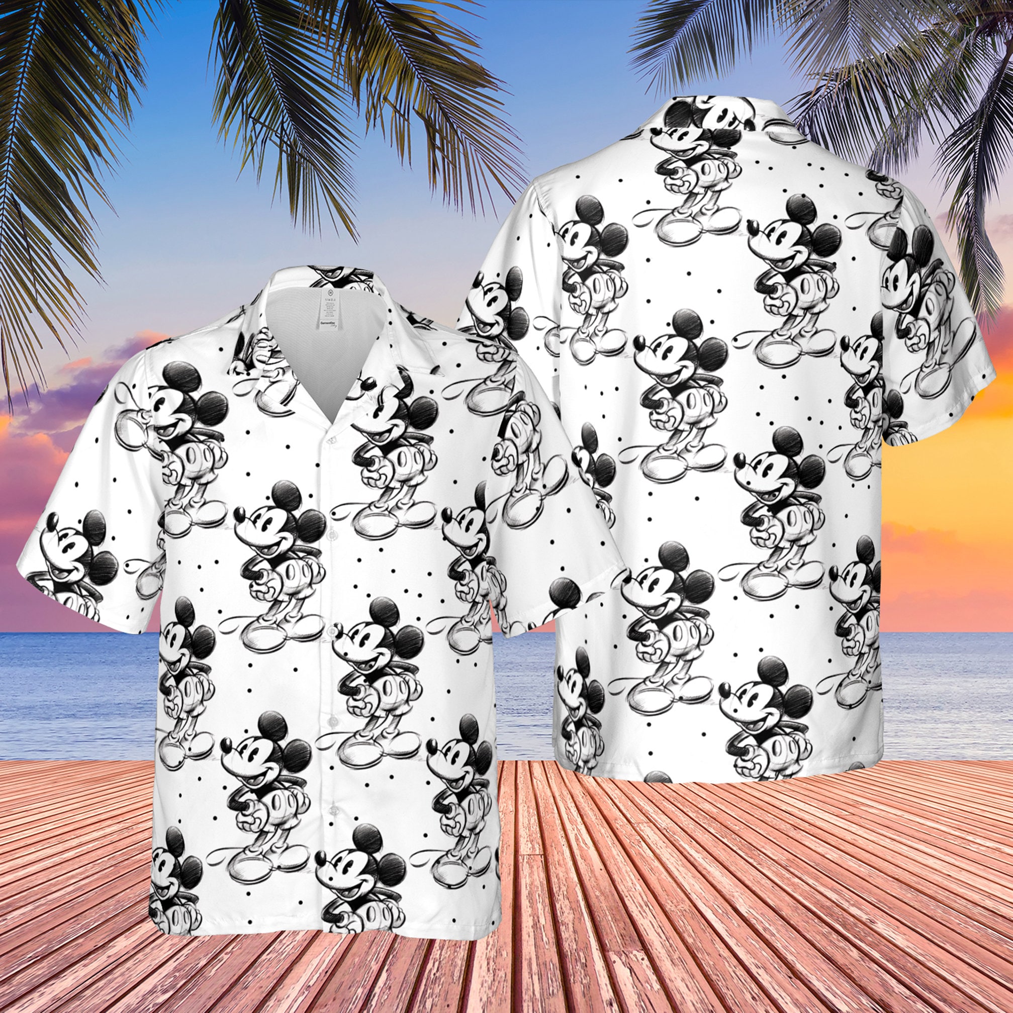 Discover Skizze von Mickey Mouse Hawaiian Shirt