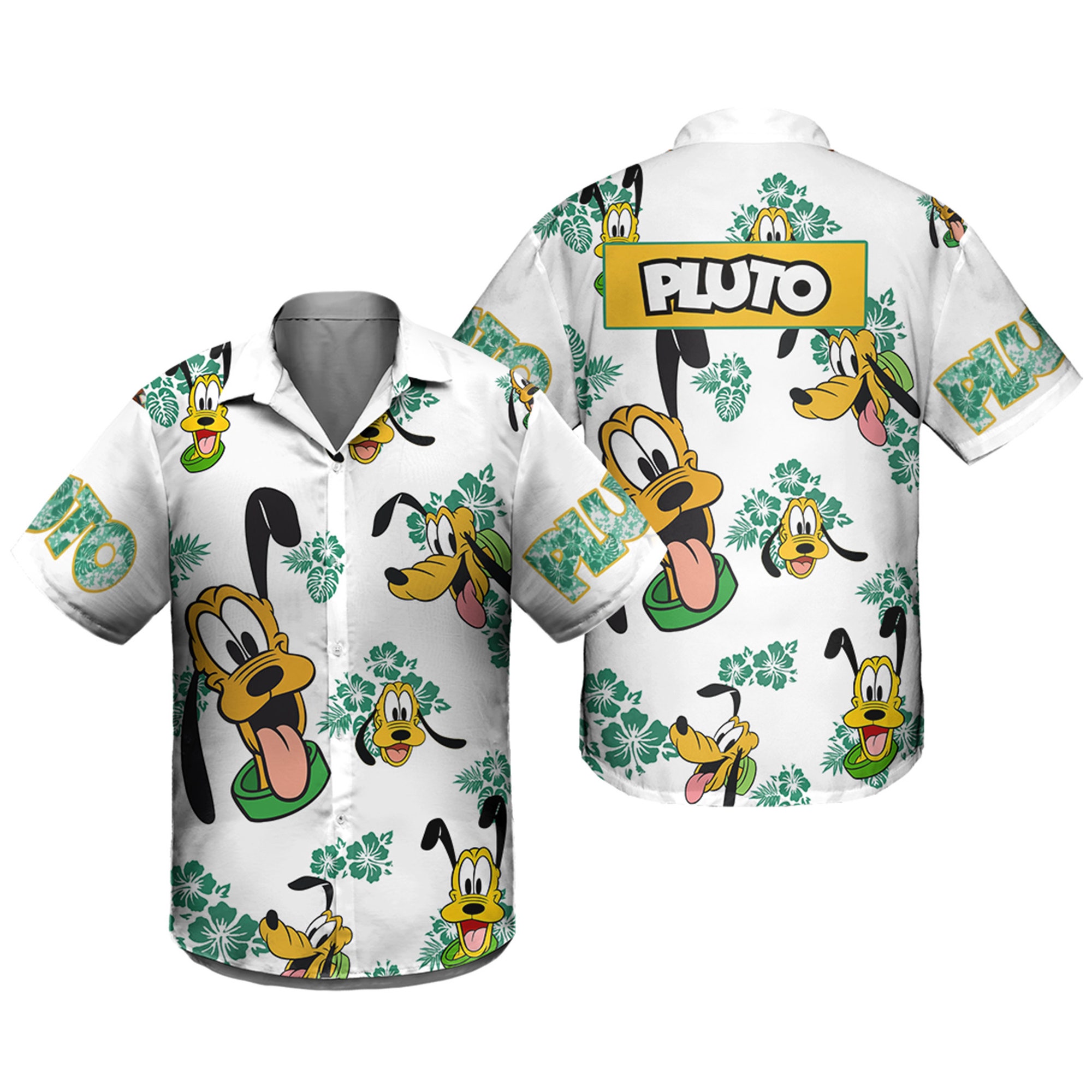 Discover Pluto Dog Hibiscus Disney Hawaiian Shirt, Magic Kingdom Hawaiian Shirt
