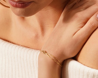 Liebesknoten Armband für Frauen, Sterling Silber Knoten Freundschaftsarmband, Zierliches Knoten Armband, Knoten Ketten Armband, Weihnachtsgeschenk