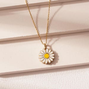 Colar de margaridas personalizado, colar de flores com mensagem secreta personalizada, colar de margaridas delicado, colar de margaridas que pode ser aberto, presente de dia dos namorados,